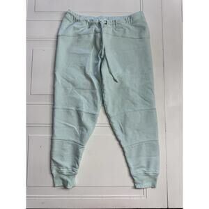 LoveShackFancy Etty Joggers Womens Size Small Aqua Hand Dye Pants *READ